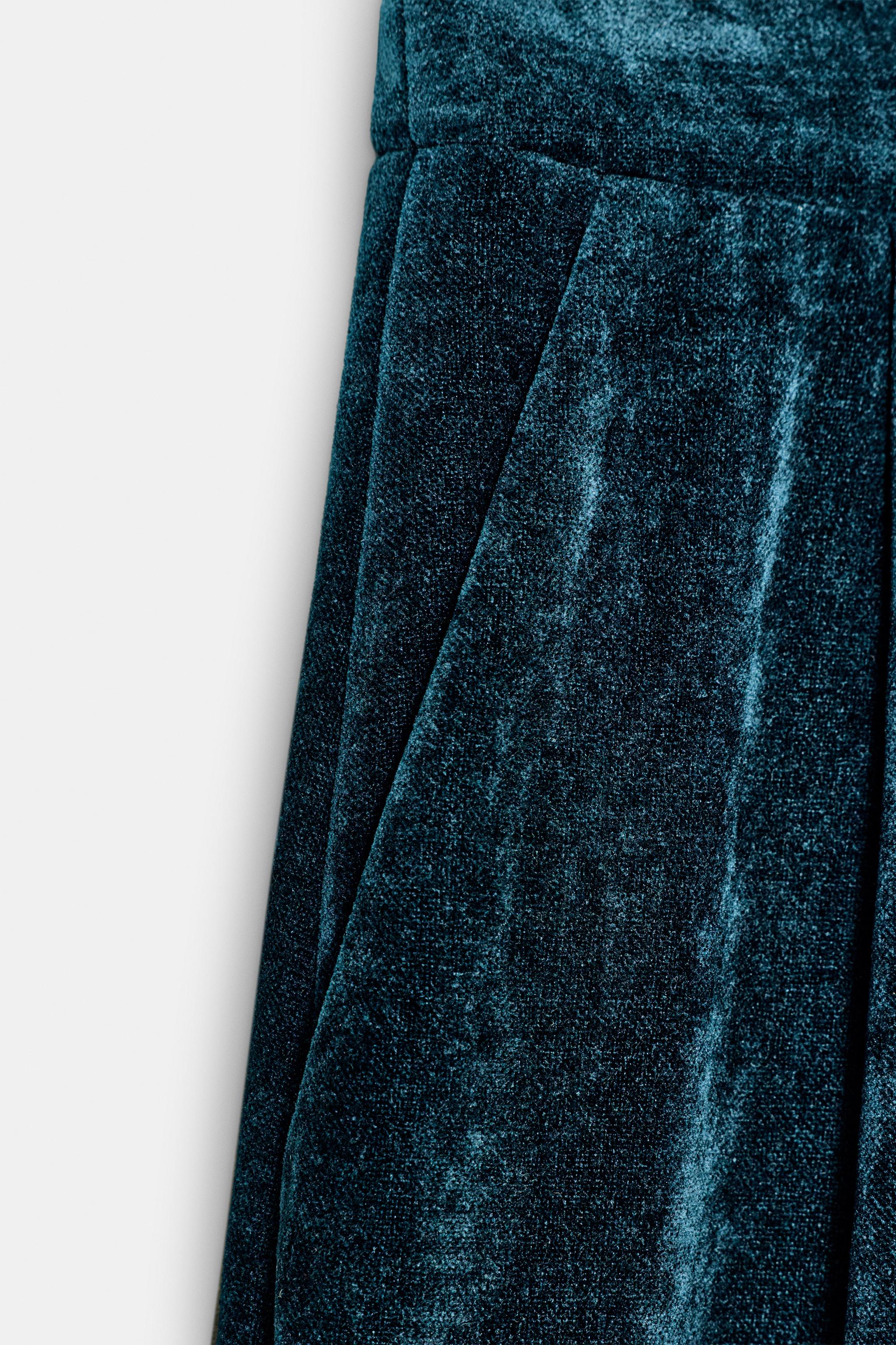 VELVET WIDE LEG PANTS